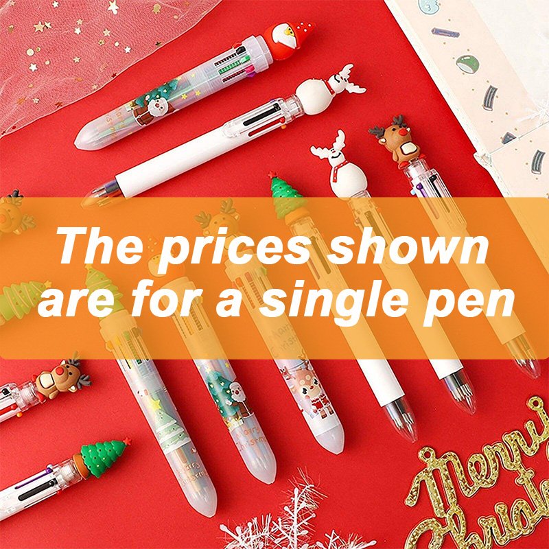 Christmas Cute Cartoon Ballpoint Pen 6 Colors 10 Colors Retractable Ballpoint Pen For School Office Christmas Gift