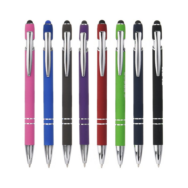 Business Office Use Promotional Logo Printed Metal Ball Pen Rose Gold Black 1.0mm