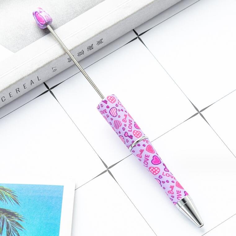Valentine's Day focal DIY beadable pen Kawaii novelty Jewelry decorative charm gift ballpoint pen beaded ballpen
