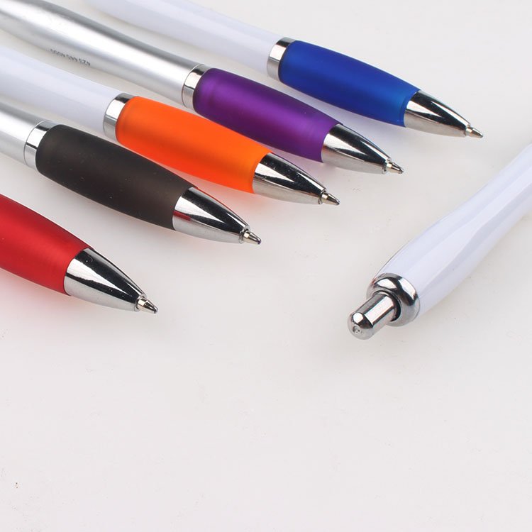Promotion High Quality Soft Rubber Grip Plastic Ball Point Pen With Printed Custom Printing Logo For Office School