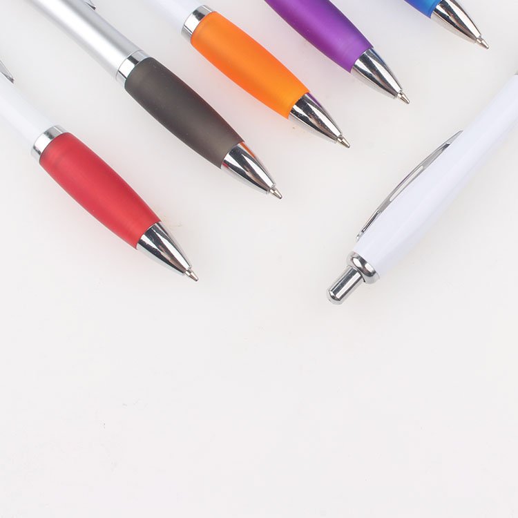 Promotion High Quality Soft Rubber Grip Plastic Ball Point Pen With Printed Custom Printing Logo For Office School