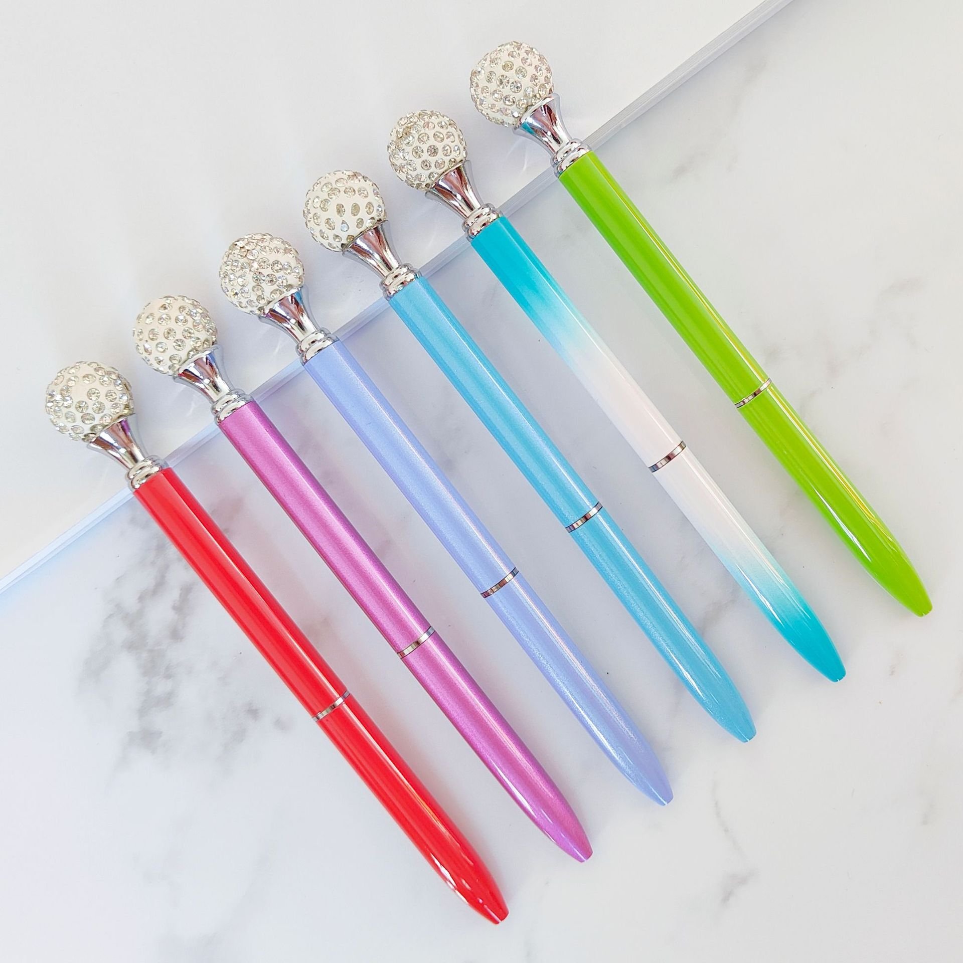 Customized Words Logo Promotional Ballpoint Writing Pens Crysta Drilll Diamond Disco Pen