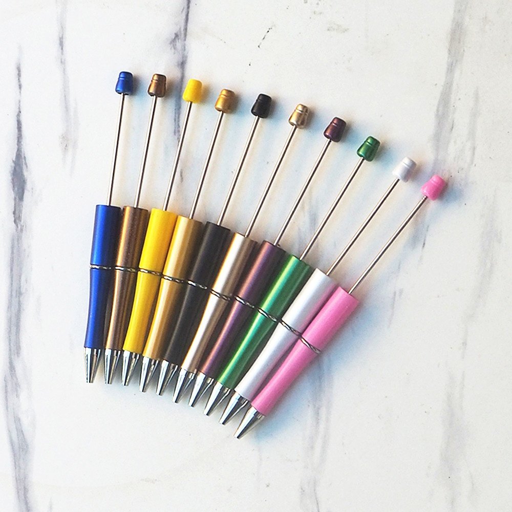 Factory Wholesale Assorted DIY Bead Ballpoint Pen Kid Students Office School Supplies Silicone Charms For Pens