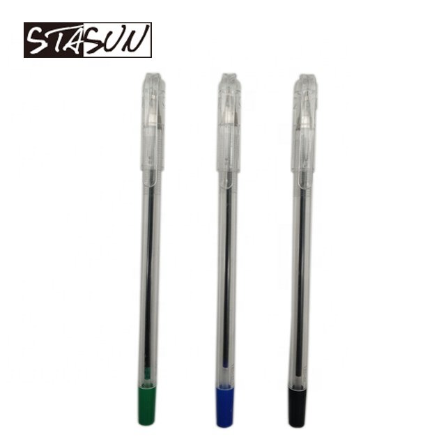 STASUN Classic Basic Customized Clear Plastic Ballpoint Pen Simple