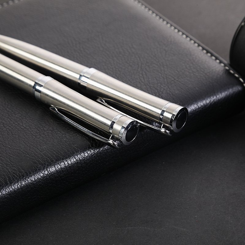 SHULI 2023 New Design Stainless Steel Ball Pen All Silver Luxury Business Gift Pen Spot Wholesale Metal Ballpoint Pen