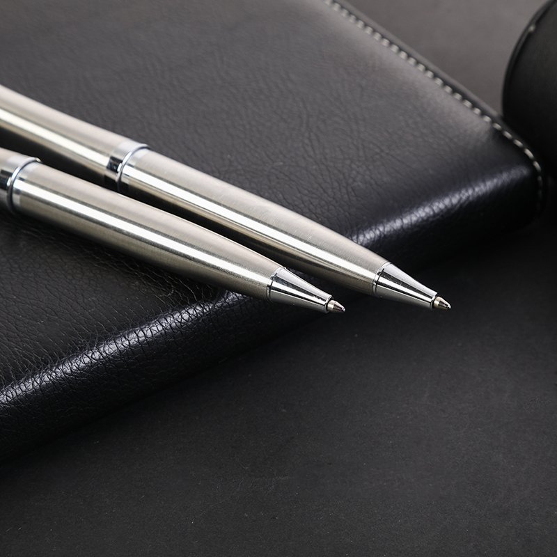 SHULI 2023 New Design Stainless Steel Ball Pen All Silver Luxury Business Gift Pen Spot Wholesale Metal Ballpoint Pen