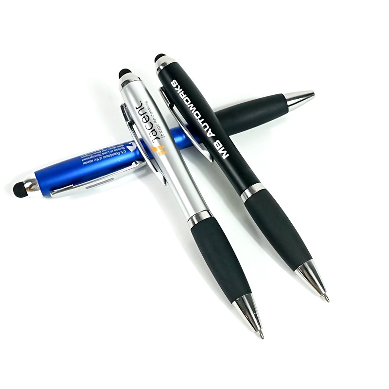 Wholesale Newest Cheap 2 in 1 Custom Logo Promotional Pen Smooth writing Plastic Stylus Ballpoint Pen for Gifts