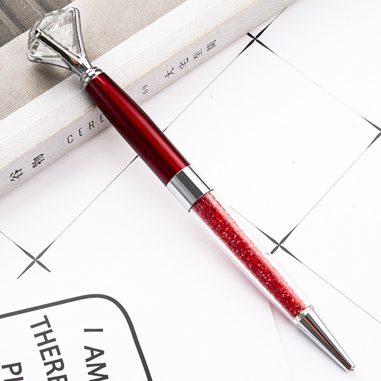 Big Top Diamond Pen Crystal Metal Ball Point Pen Luxury Metal Pen For Promotional Gifts