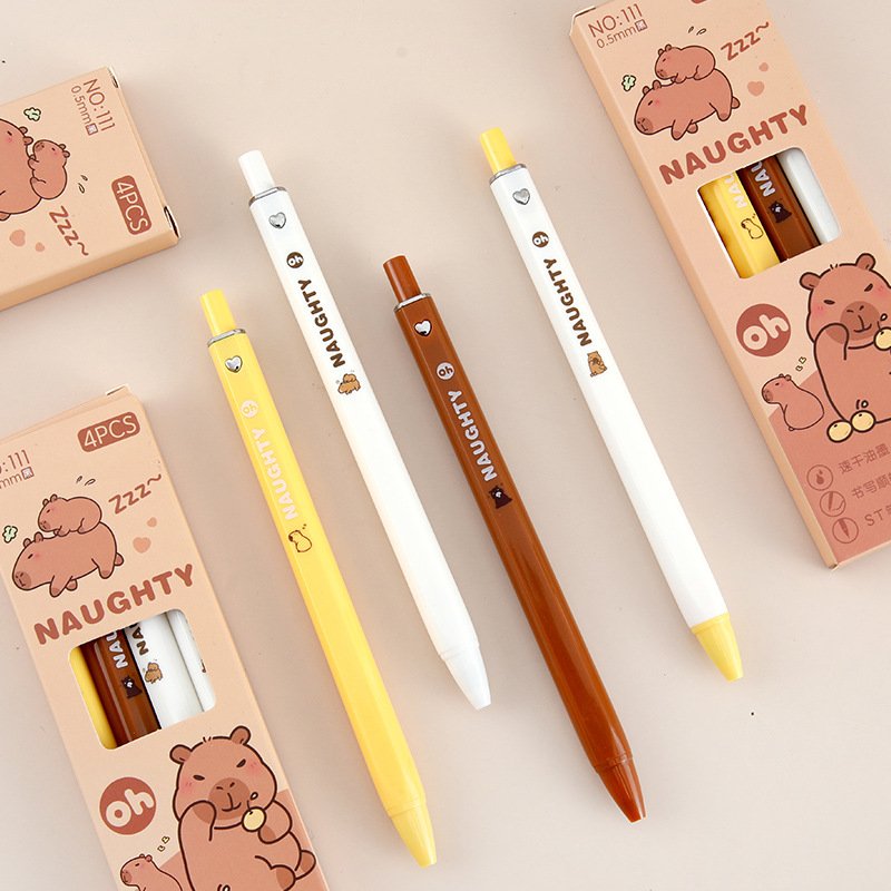 New Capibara, Gel Pen, Student Cute Capybara, Ballpoint Pen, High Quality Press Brush Question Pen, Student Stationery
