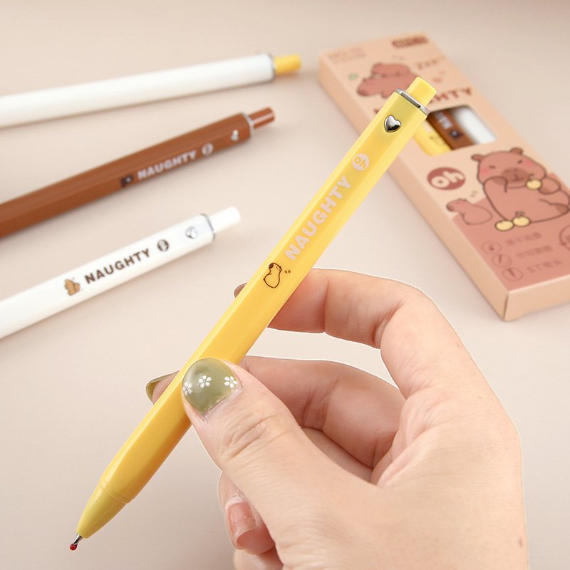 New Capibara, Gel Pen, Student Cute Capybara, Ballpoint Pen, High Quality Press Brush Question Pen, Student Stationery