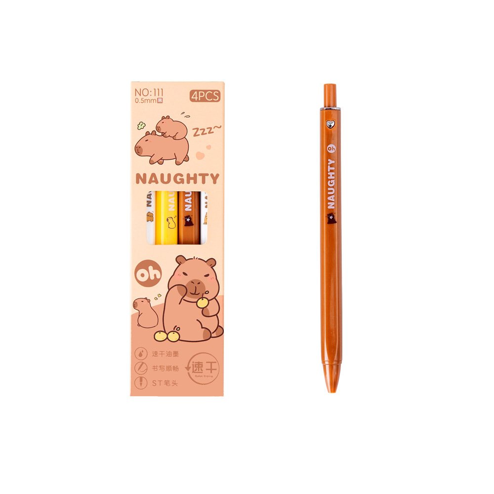 New Capibara, Gel Pen, Student Cute Capybara, Ballpoint Pen, High Quality Press Brush Question Pen, Student Stationery