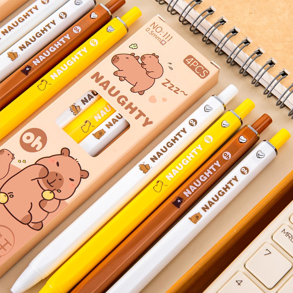 New Capibara, Gel Pen, Student Cute Capybara, Ballpoint Pen, High Quality Press Brush Question Pen, Student Stationery