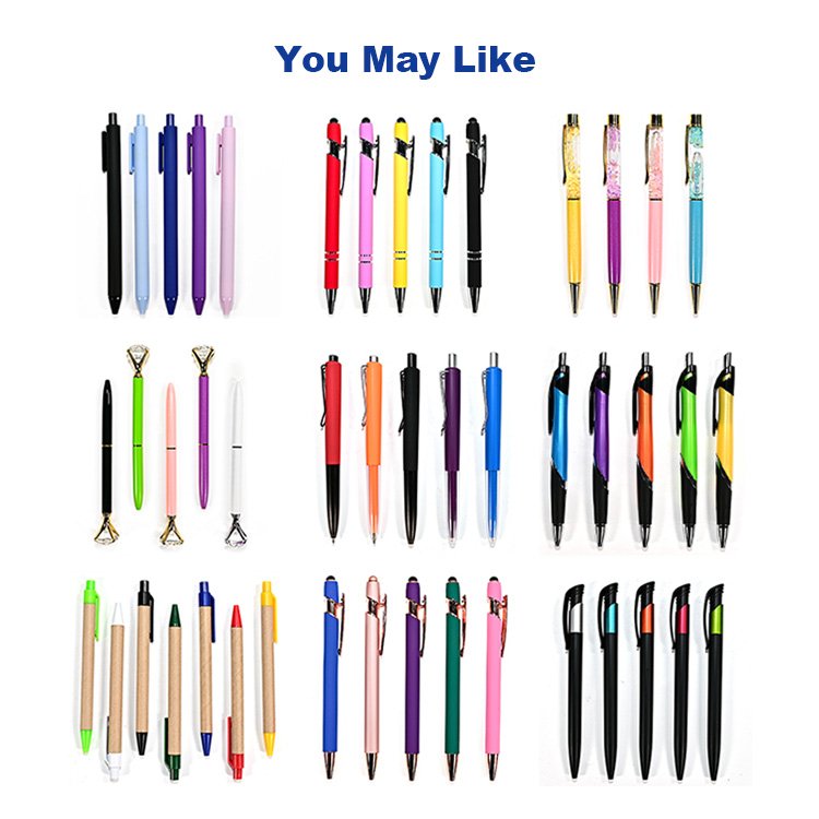 Custom Logo LED Light-Up Touch Screen Stylus Promotional Orange Business 1.0mm Ballpoint Pens with Laser Logo Plastic Rubber