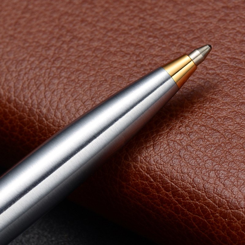 new Pretty good design click promotional ballpoint pen silver color with special oblique metal clip