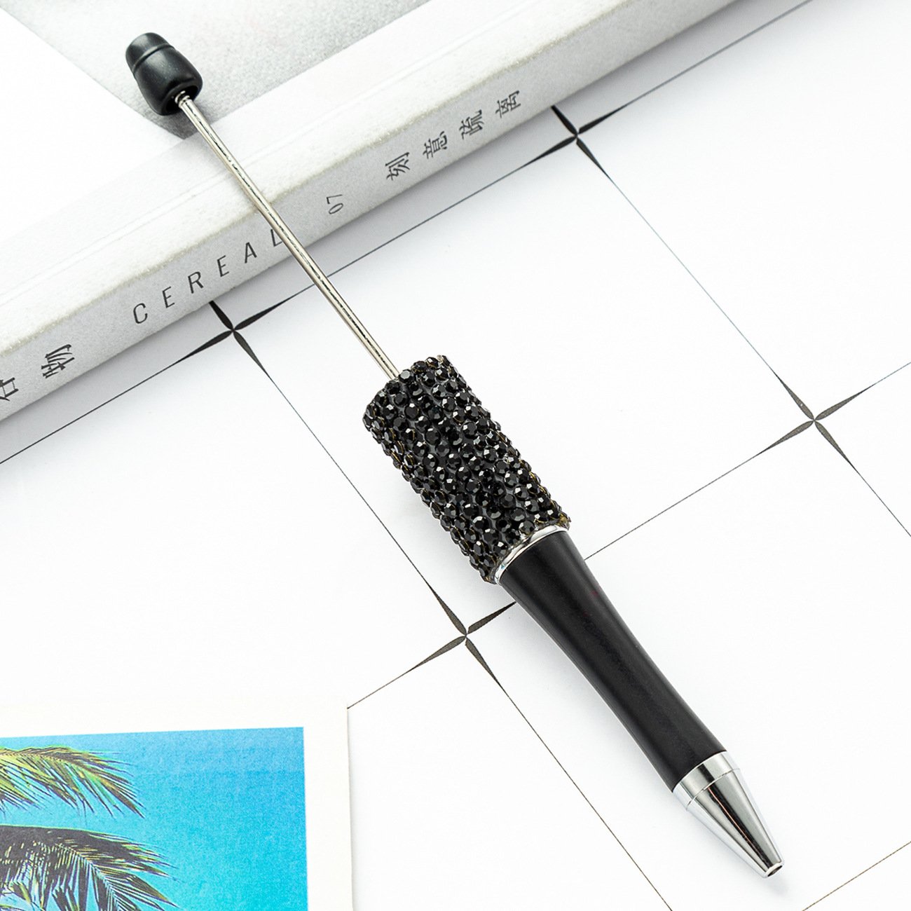 Wholesale Custom Diamond Ballpoint Pen Creative DIY Plastic Business Promotion Novelty Logo Black Ink Gift