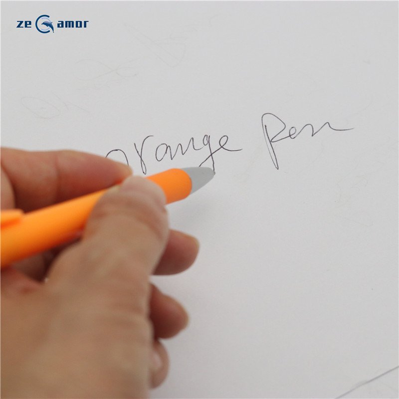 Zeamor Promotional Products Cheap Soft Rubber Grip Plastic Orange Ballpoint Pen With Custom Logo