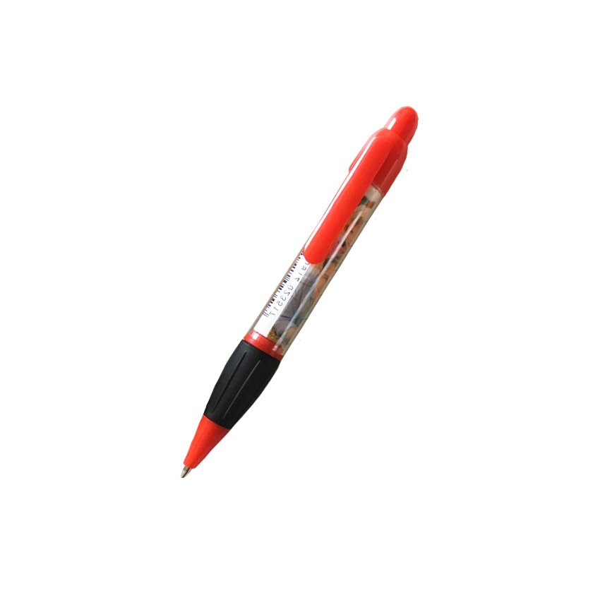 Hot selling customize transparent clear tube printed paper photo picture insert plastic ballpoint pen