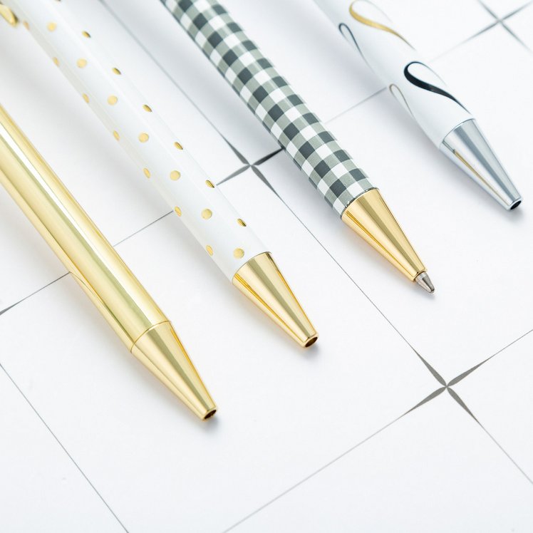 Factory Cheap Custom Pen Metal Click Ball Pen With Custom Full Color Heat Transfer Printing Pattern Metal Pen