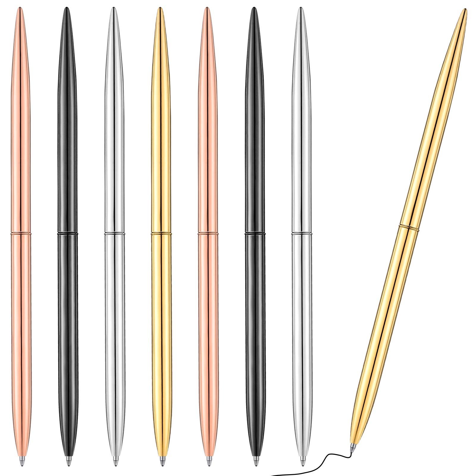 Metal Ballpoint Pen, Metallic Twist Black Ink Pen 1.0 mm Glossy Retractable Writing Pen