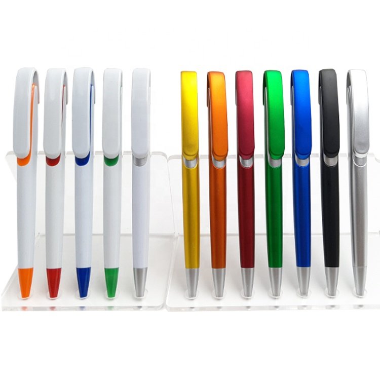 Cheap white blank plastic press ball pen customized sublimation ballpoint pen for office school and promotion supply