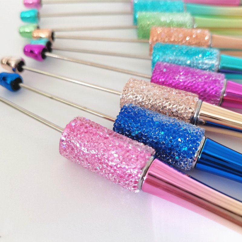 Candy Diamond DIY Bead Ballpoint Pen Black Ink Kid Students Office School Supplies Beadabl Pens