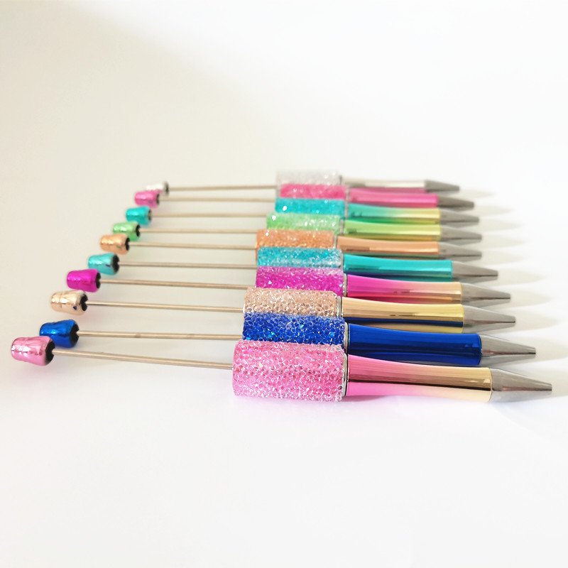 Candy Diamond DIY Bead Ballpoint Pen Black Ink Kid Students Office School Supplies Beadabl Pens