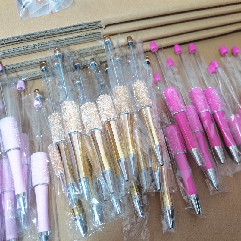 Candy Diamond DIY Bead Ballpoint Pen Black Ink Kid Students Office School Supplies Beadabl Pens