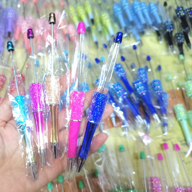 Candy Diamond DIY Bead Ballpoint Pen Black Ink Kid Students Office School Supplies Beadabl Pens