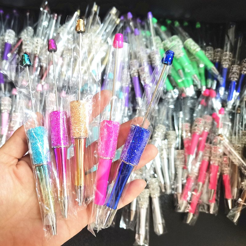 Candy Diamond DIY Bead Ballpoint Pen Black Ink Kid Students Office School Supplies Beadabl Pens