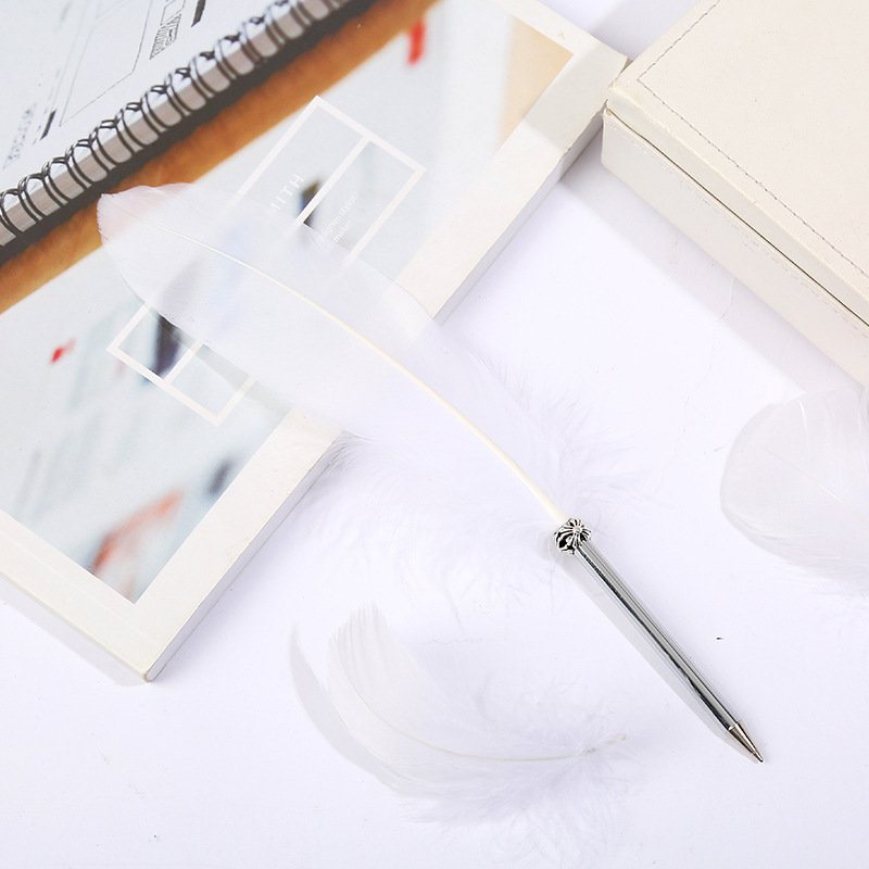Amazon top seller 2020 Calligraphy Quill Pen Colorful Feather Ballpoint Pen