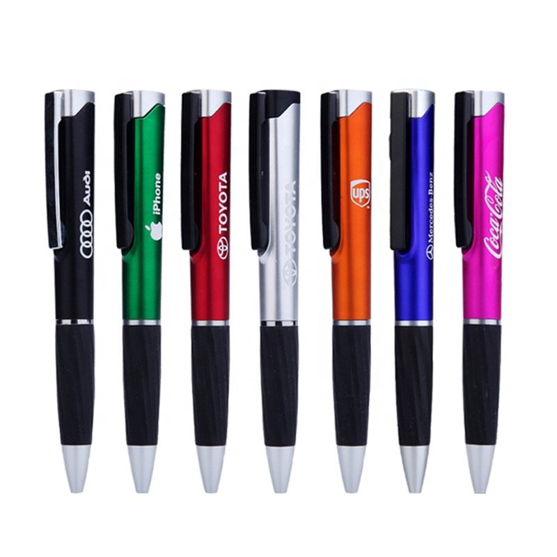 customized Led Laser Light up Ball ballpoint Pen with custom light logo engraved