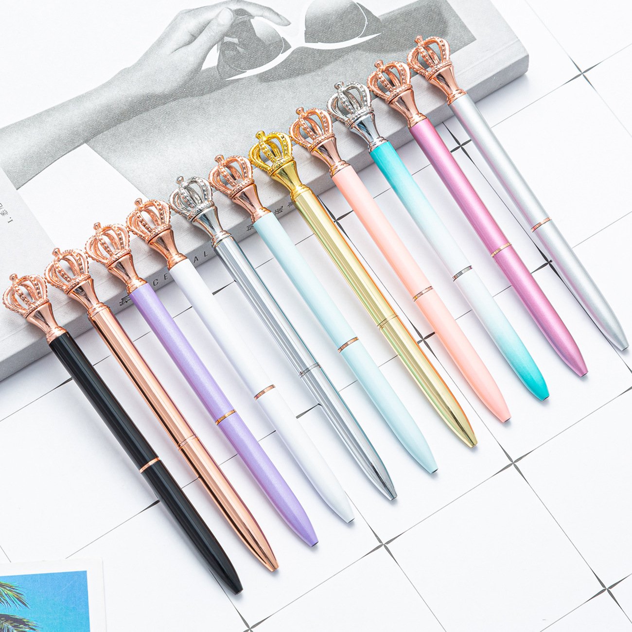 Customized Logo Crown Style Metal Ballpoint Pen Premium Ball Pen with Personalized Design