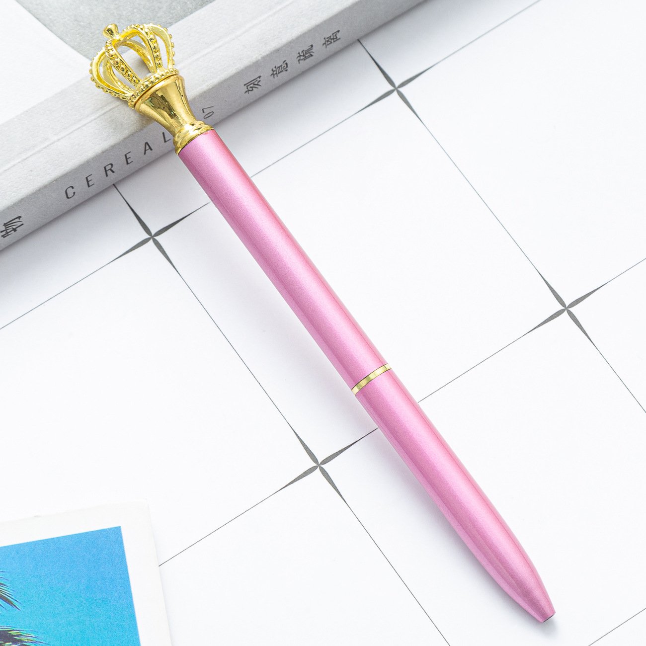 Customized Logo Crown Style Metal Ballpoint Pen Premium Ball Pen with Personalized Design