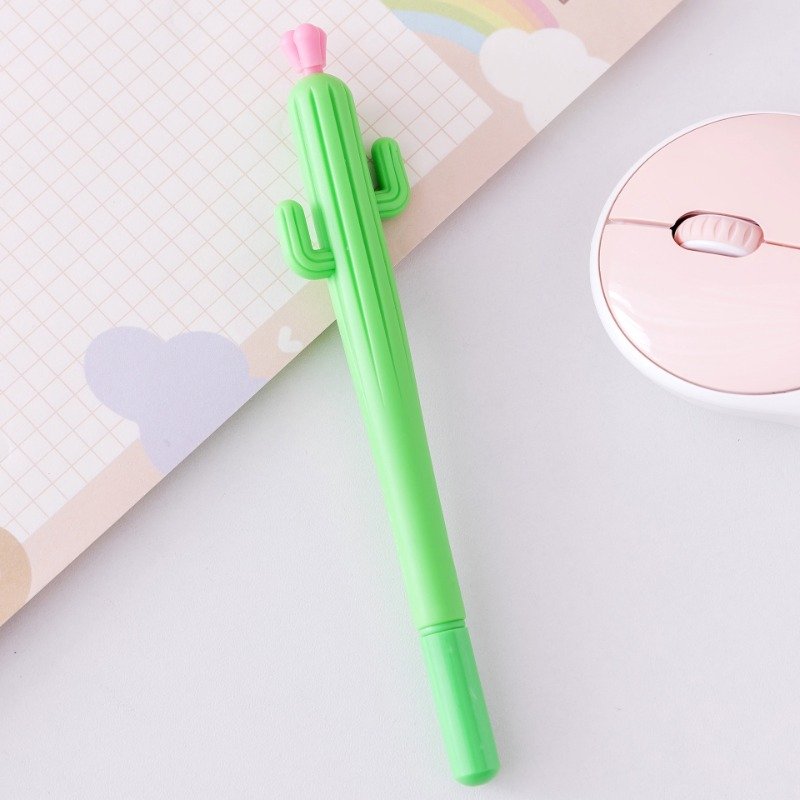 School Stationery Supplies Cactus Shaped Neutral Pen Student Season Gift Ballpoint Pen Wholesale Office Supplies