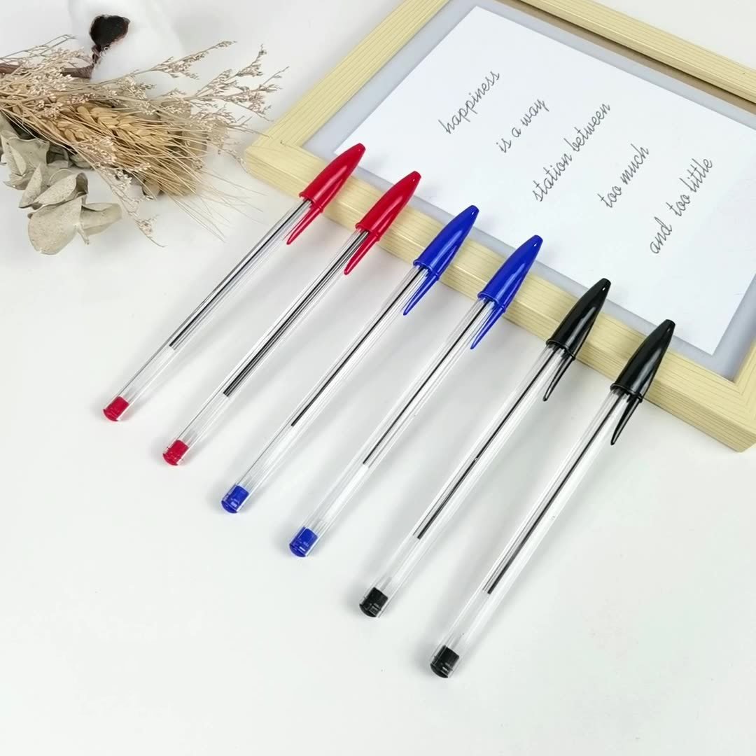 JPS ODM Stylo Gel Cheap Office Simple transparent rod plug box Transparent Ballpoint Pen Gel Pen