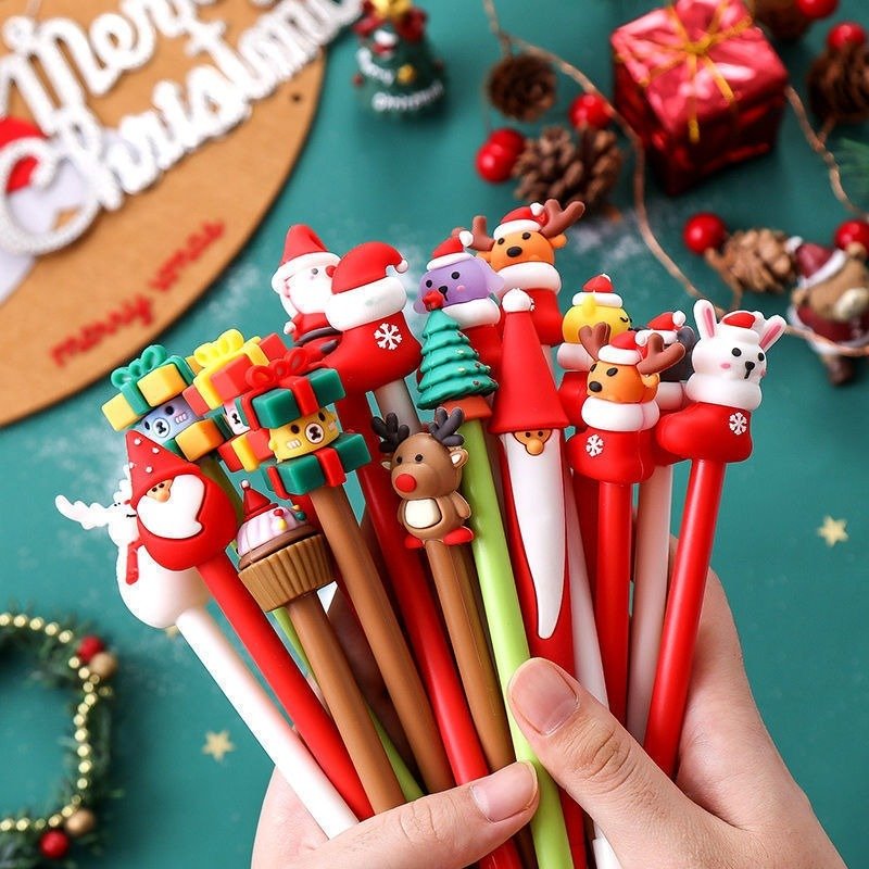 Christmas Student Gifts Stationery Supplies Black 0.5mm Creative Neutral Pen Cartoon Christmas Ballpoint Pen