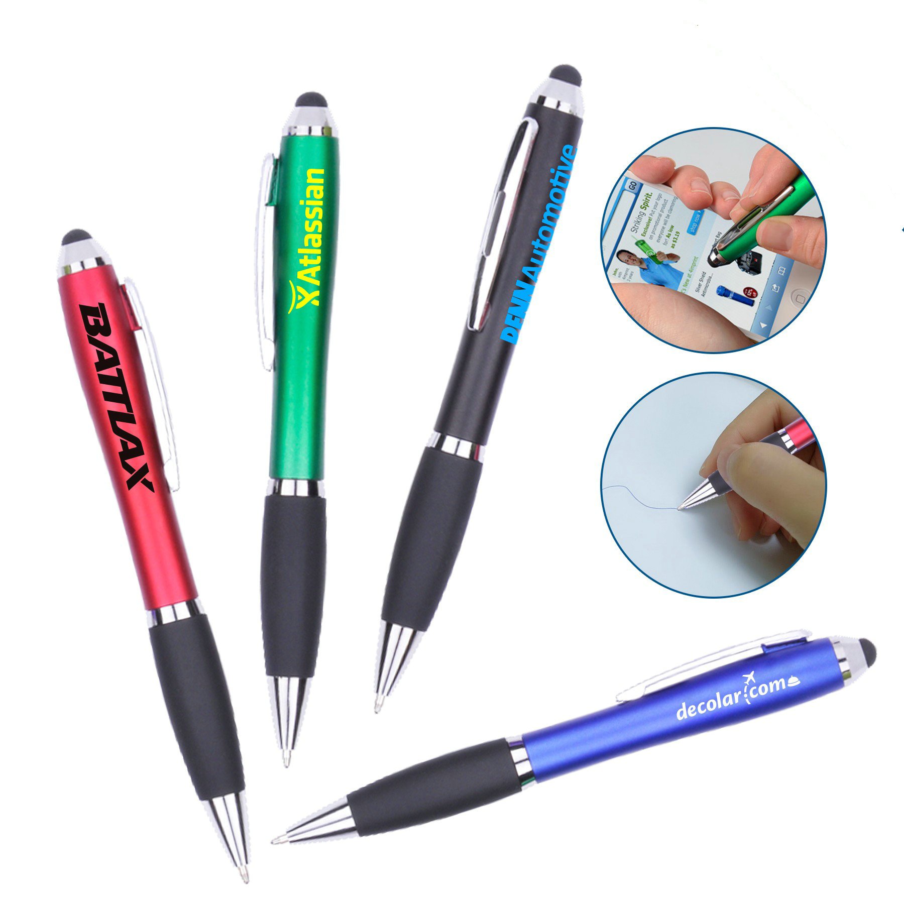 Wholesale custom logo plastic promotional ballpoint pen with stylus touch screen for smartphone-support customized ball pen