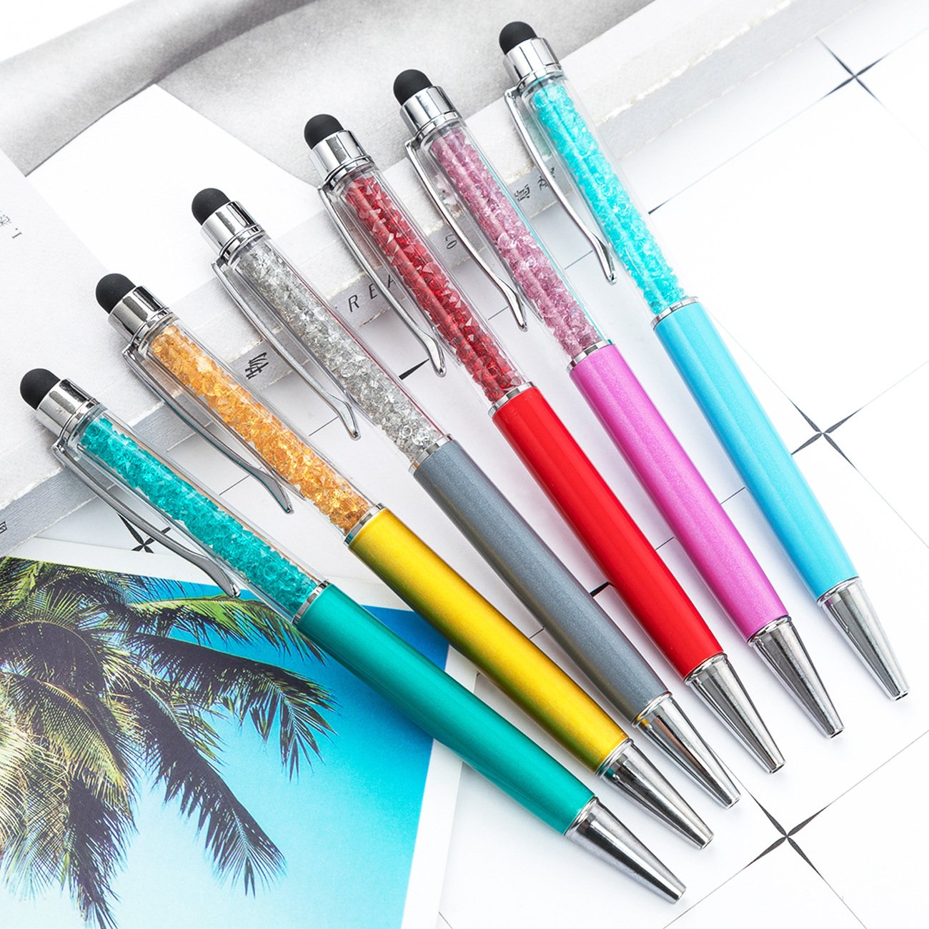 Wholesale Advertising Promotion Gift Pen Custom Logo Crystal Stylus Ballpoint Pen Ball Point Pens