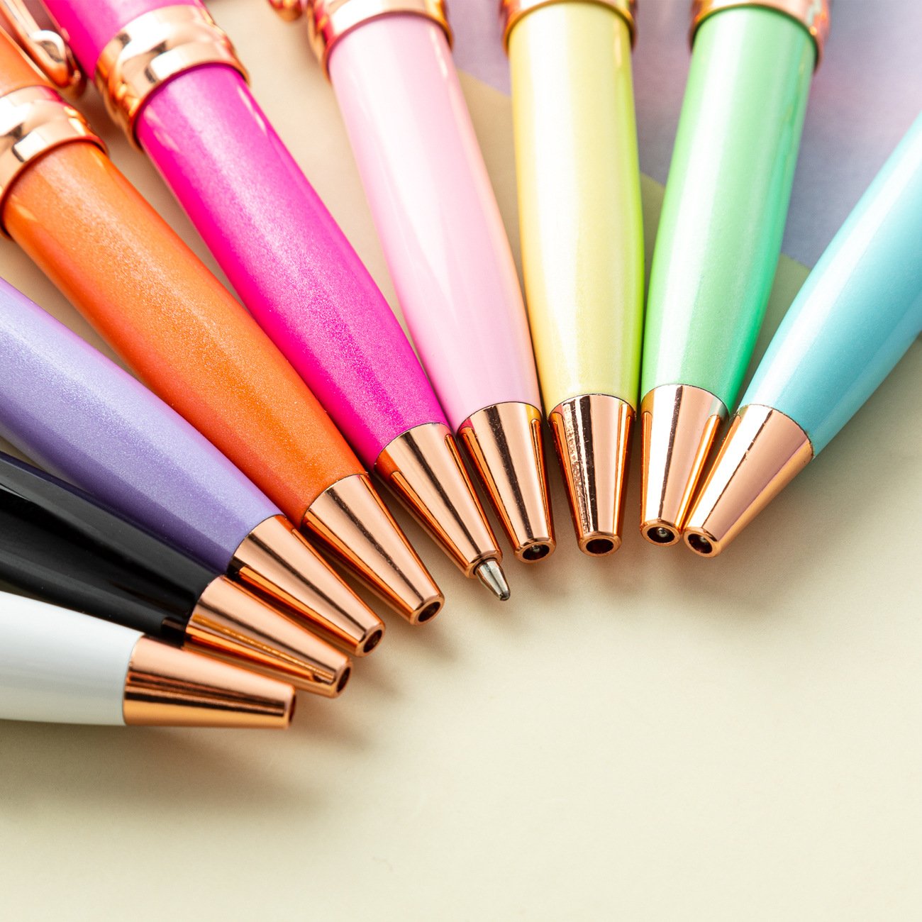 Cute Mini Ballpoint Pen Laser Logo Short Portable Pocket Pen
