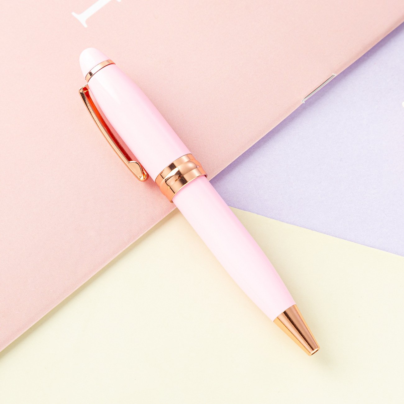 Cute Mini Ballpoint Pen Laser Logo Short Portable Pocket Pen