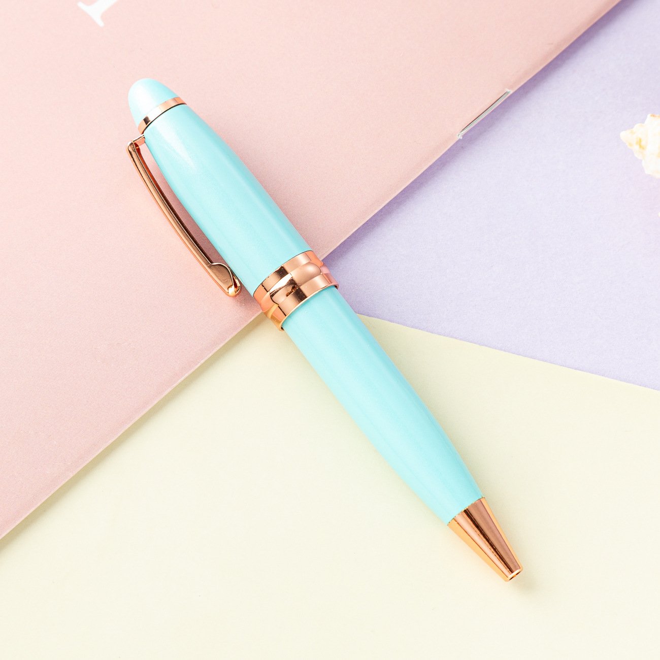 Cute Mini Ballpoint Pen Laser Logo Short Portable Pocket Pen