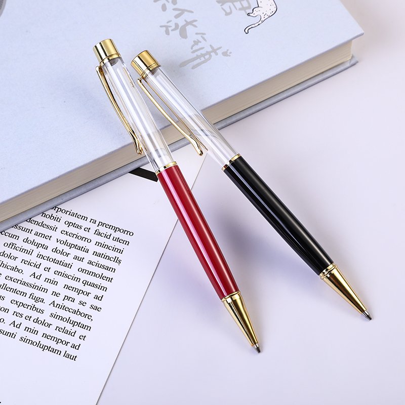 Promotional design pen glitter power shell crystal dry flower diamond filled diy 3D oil pen empty tube herbarium DIY pen