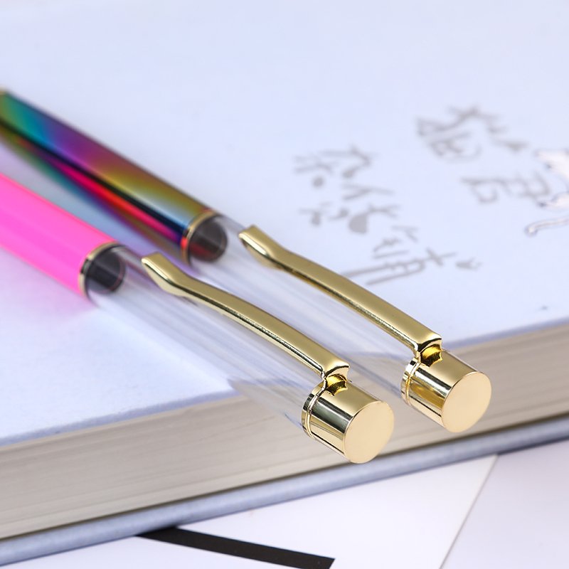Promotional design pen glitter power shell crystal dry flower diamond filled diy 3D oil pen empty tube herbarium DIY pen