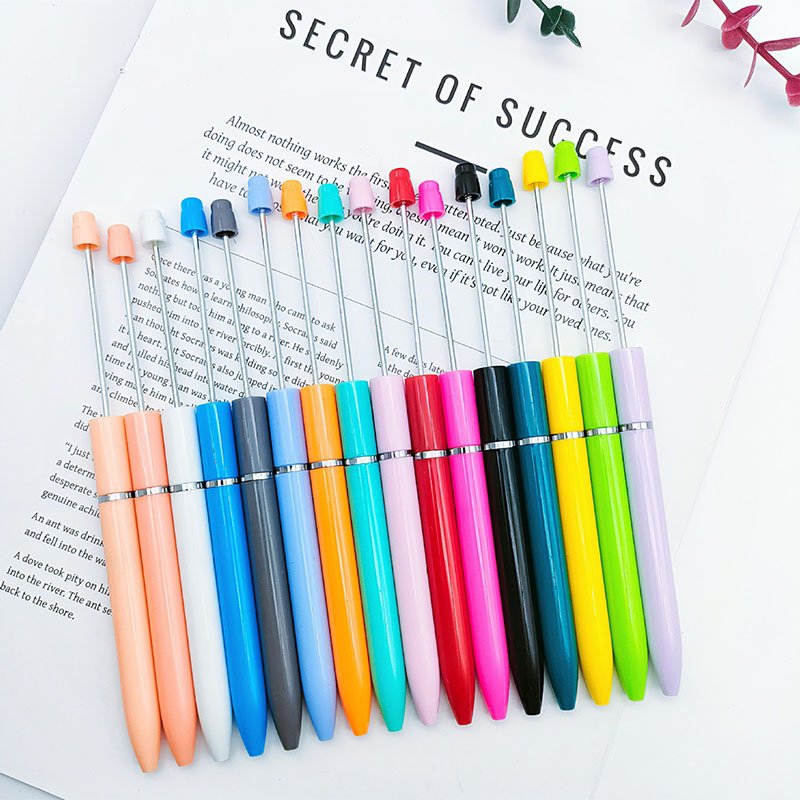 New Design Ballpoint Pens Black Ink Diy Personalized Gift School Office Writing Supplies Stationery Plastic Beaded Pens
