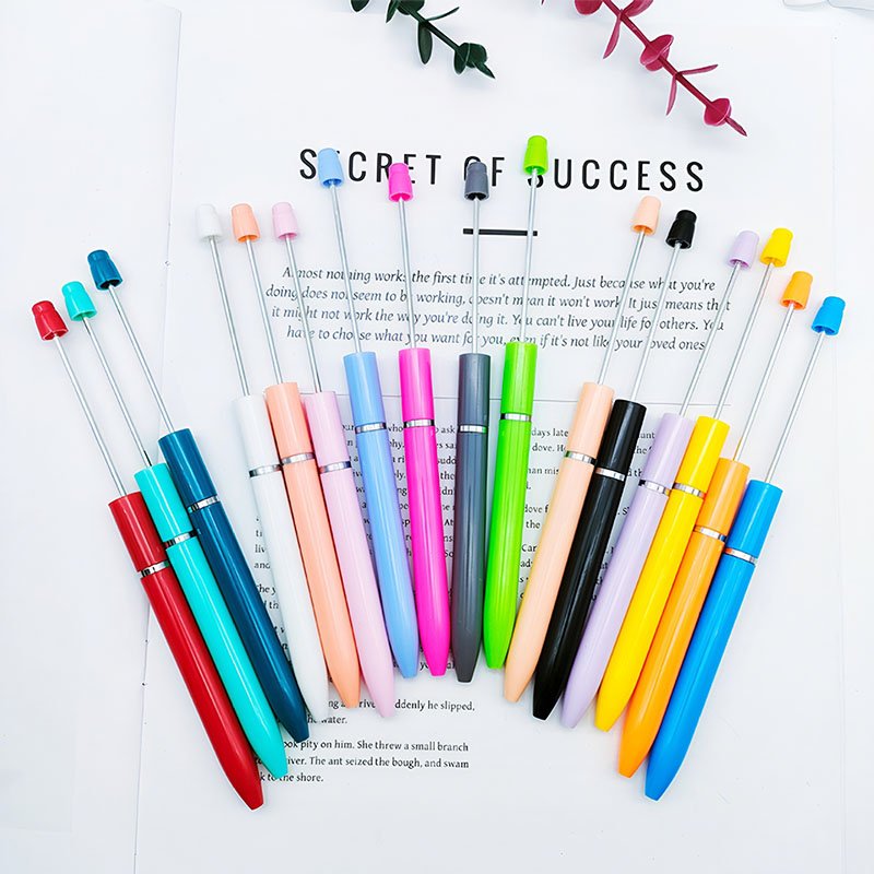 New Design Ballpoint Pens Black Ink Diy Personalized Gift School Office Writing Supplies Stationery Plastic Beaded Pens