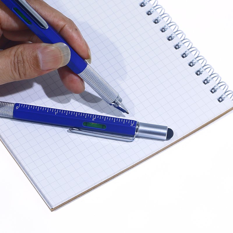 Eacajess 5 in 1 Multi Function Ballpoint Pen Custom Color Logo Screwdriver Ruler Screen Touch Metal Tool Pen