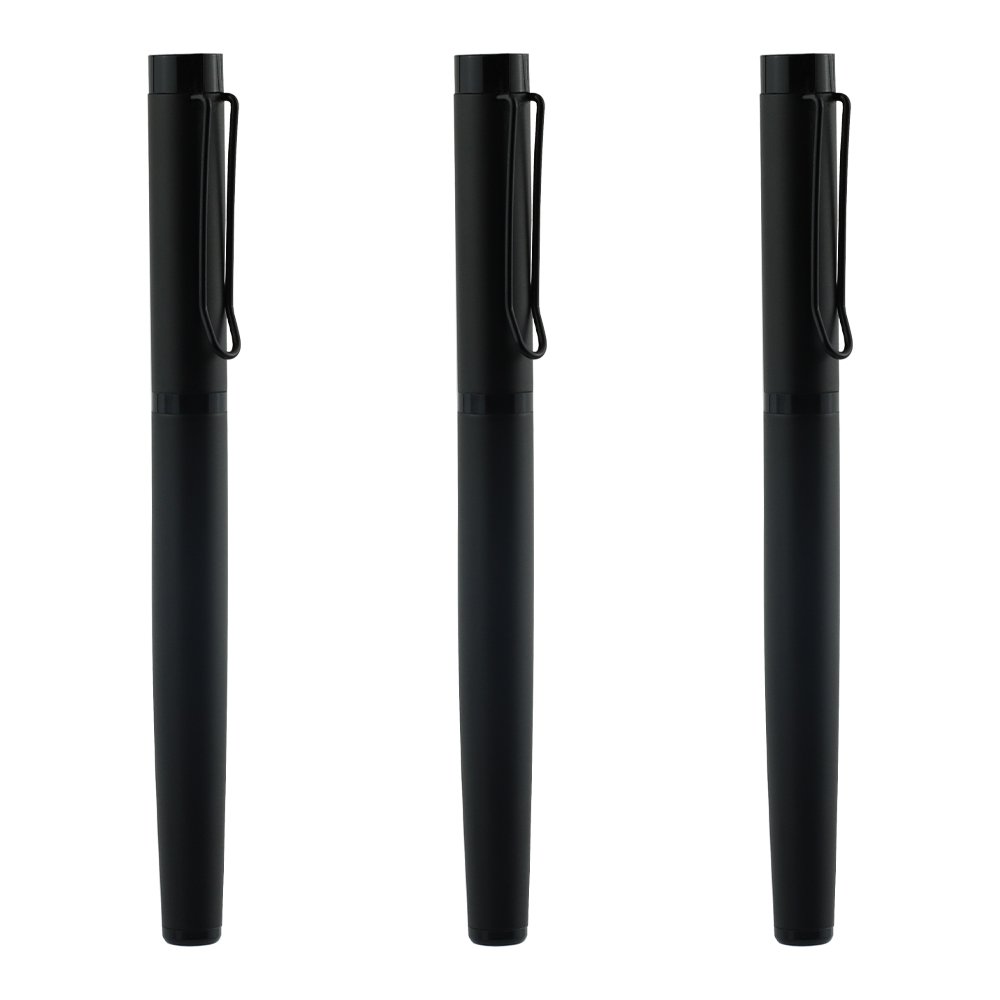Luxury All Matte Black Metal Ballpoint Pen Professional Business Ball Pen with Custom LOGO for Office Reception Pen