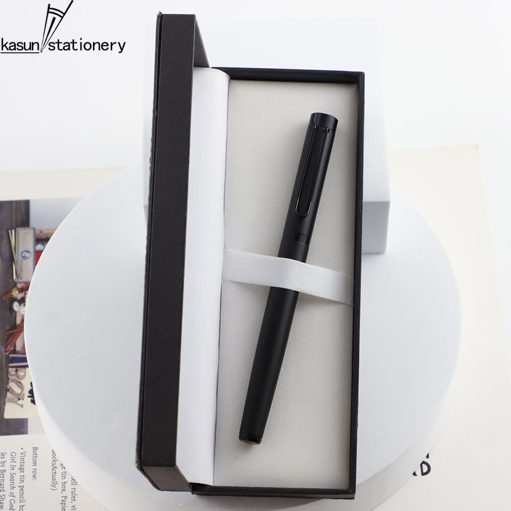 Luxury All Matte Black Metal Ballpoint Pen Professional Business Ball Pen with Custom LOGO for Office Reception Pen