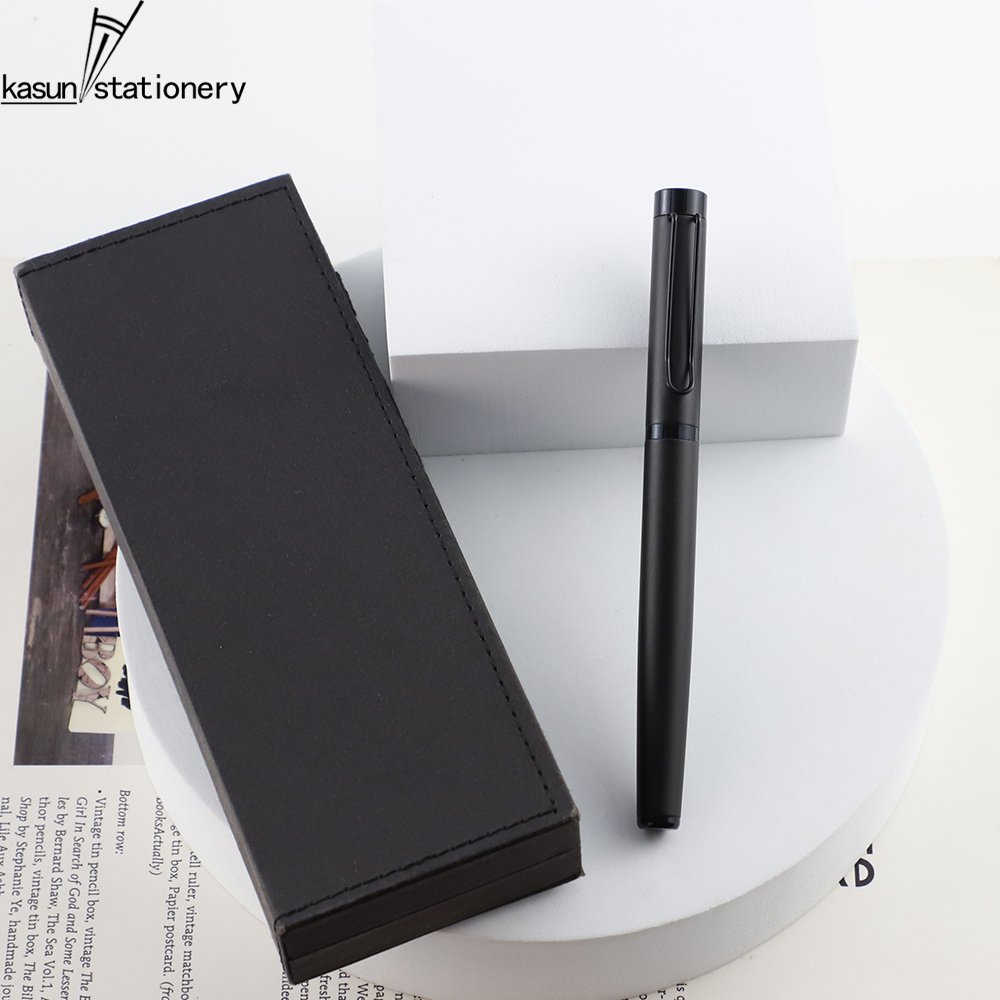 Luxury All Matte Black Metal Ballpoint Pen Professional Business Ball Pen with Custom LOGO for Office Reception Pen