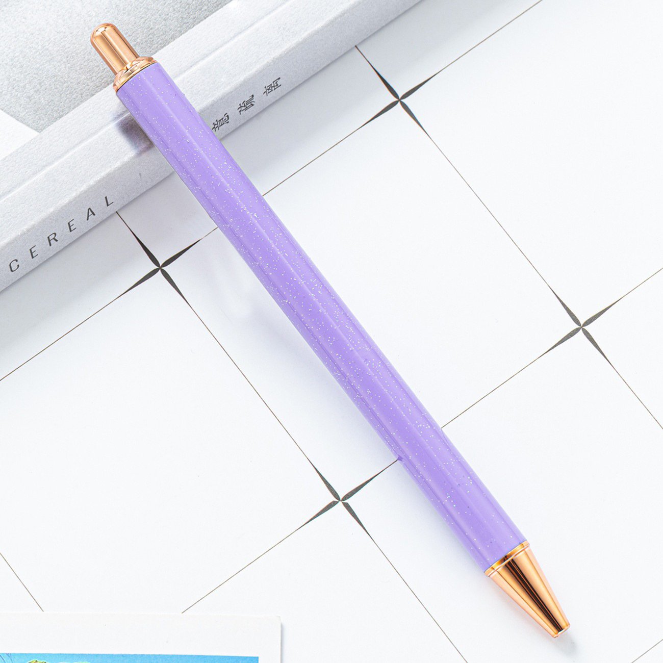 Custom Logo High-Appearance Metal Ballpoint Pen with New Creative Glitter Powder Stylish Stationery for Students Stock Available
